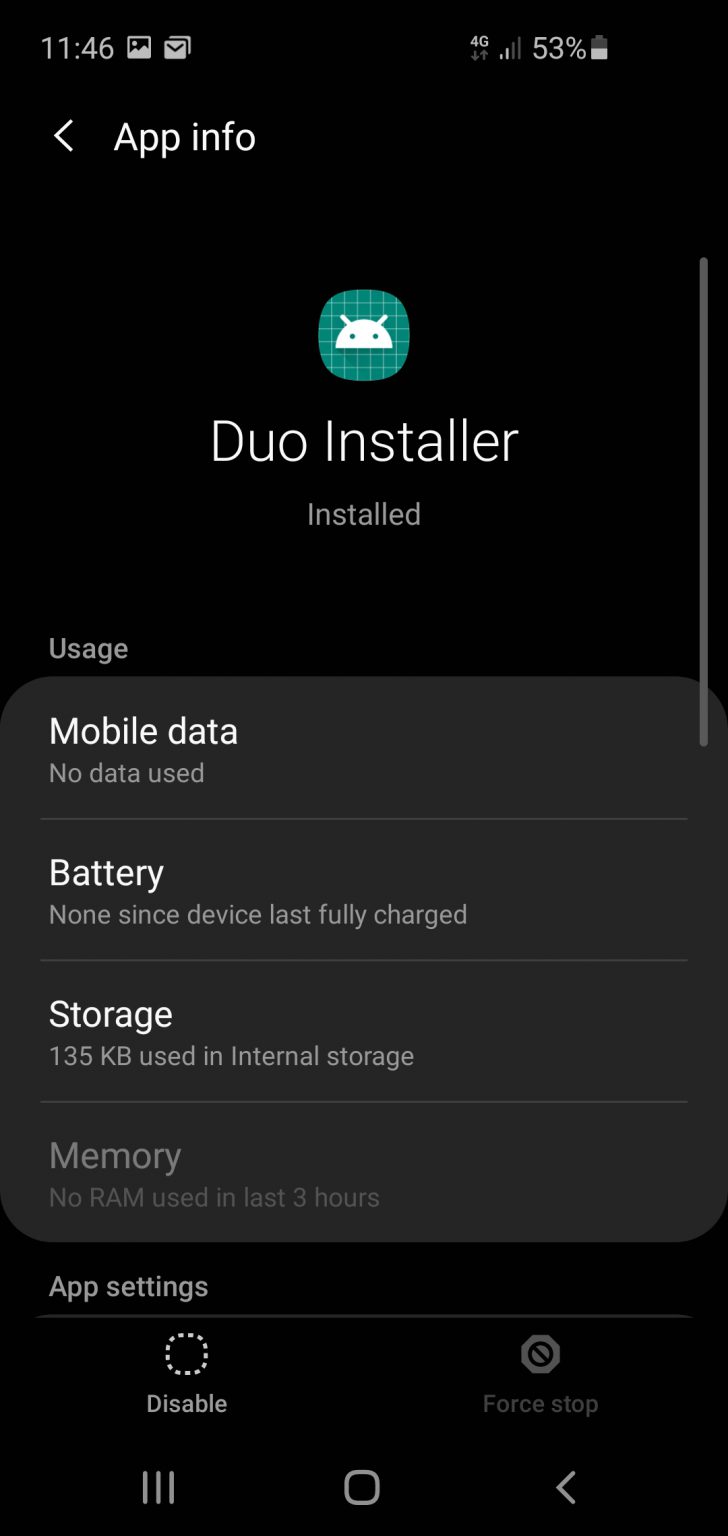 disable duo app